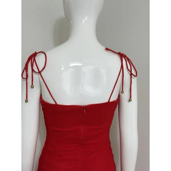 Selfie Leslie Bambi Red Ruched Mini Dress Women’s Bodycon Y2K Clubwear S NWOT - Image 8
