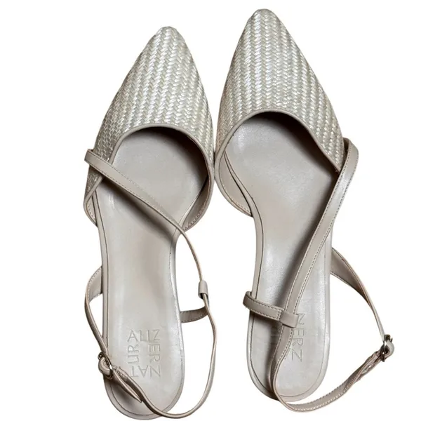 Naturalizer Women's Pointed Toe Weave Sling Back Low Heel Sz 10 NWOT - Image 4