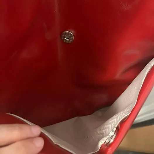 Red Faux Leather Shoulder Bag - Image 3