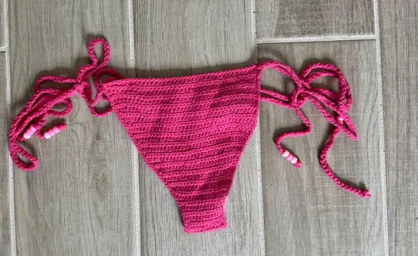 Crochet Two Piece Bikini Pink - Image 2