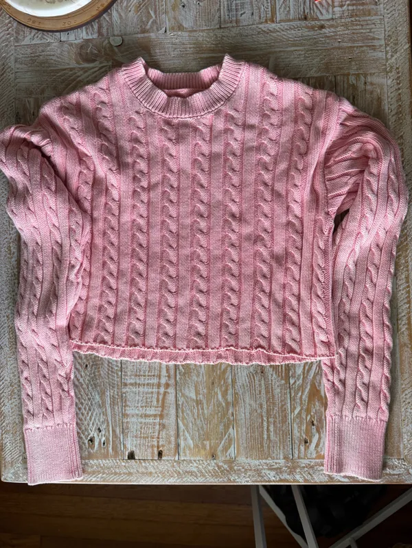 💝Aerie Pink Cable Knit Cropped Sweater💝 ~XS - Image 4