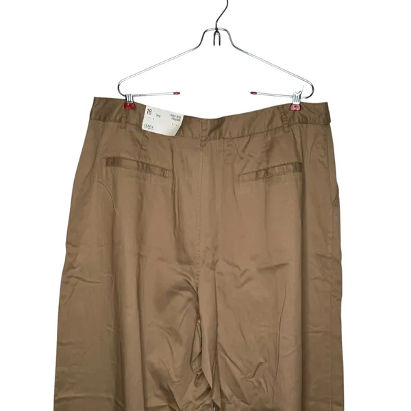 A.n.a Women's Pants Pleated Chino Long Trouser Wide Leg Hi-Rise‎ Tan Sz. 18 NWT - Image 10