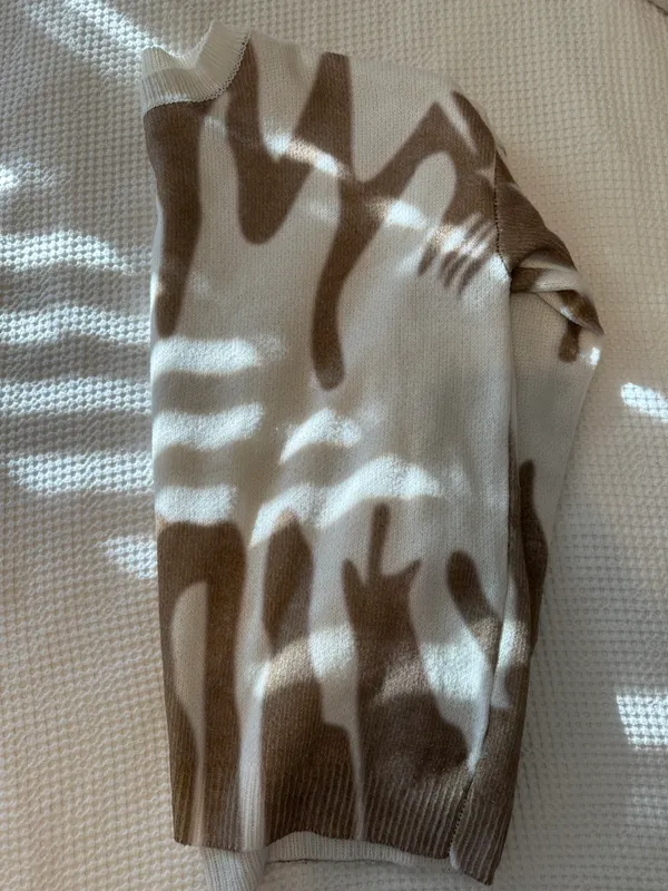 Oversized Cream Sweater Tan Size L - Image 2