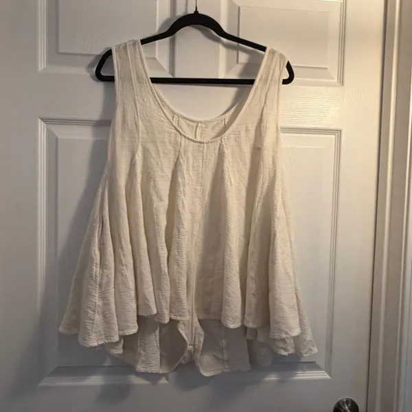 Free People romper ivory M Boho Flowy Gauze Summer Beach Casual - Image 5