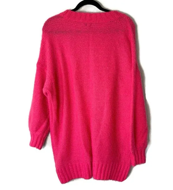 Aerie Peach Pink Happy Place Wool Blend Cable Knit Oversized Sweater Size Small - Image 3