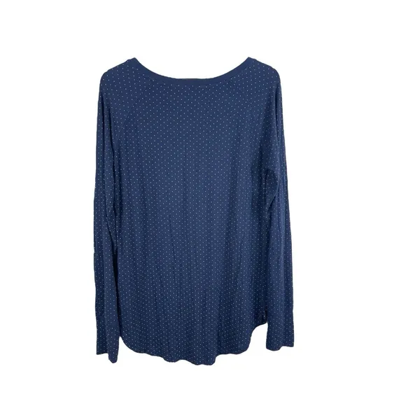 Love by Gap Women’s S Navy Polka Dot Long Sleeve Sleep Shirt “goodnight” Soft - Image 4