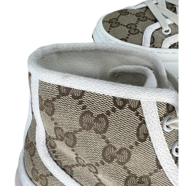 Gucci GG Canvas‎ Platform High Top Sneakers Beige Size 37.5 - Image 13