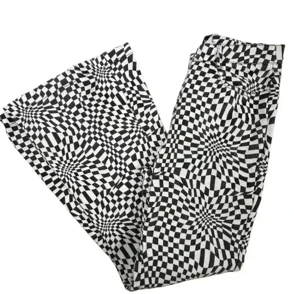 Princess Polly Women's Flared Checkerboard Pants Size 0‎ Black and White - Image 2