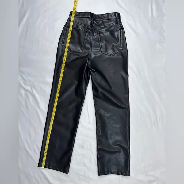 Abercrombie & Fitch Vegan Leather 90s Straight Pant Curve Love - Black - 24/00 - Image 11