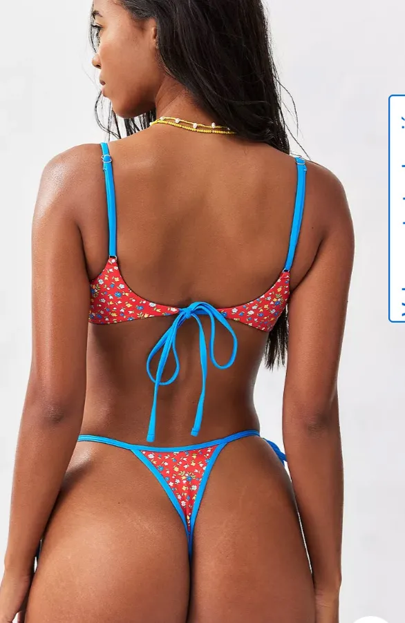 NWT Frankie’s bikinis cola underwire bra in seaside farm- Size Small - Image 3