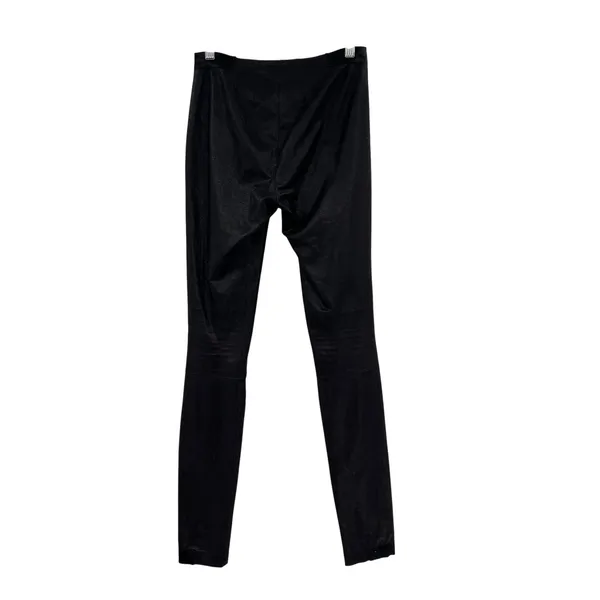 Alice + Olivia x Scoop Zip‎ Front Leggings Pants Low Rise Coated Shiny Black 0 - Image 7