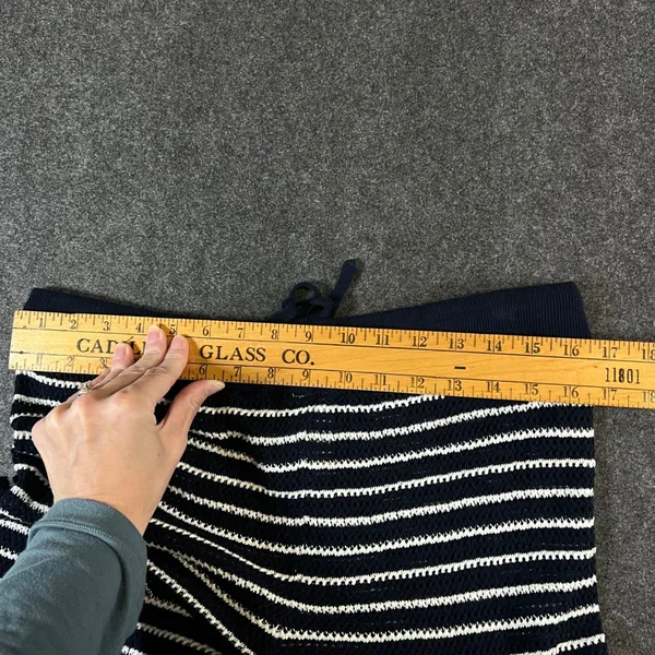Pact Organic‎ Cotton Linen Knit Striped Wide Leg Lounge Pants Navy White Medium - Image 7