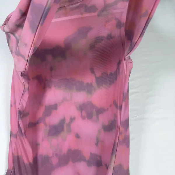 By Anthropologie Size-XL Women Tie-Dye Mesh Turtleneck‎ Top Pink Purple - Image 9