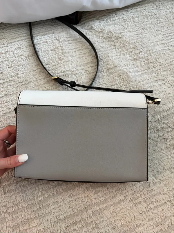 kate spade Cream and Gray Saffiano Leather Chain Crossbody - Image 3