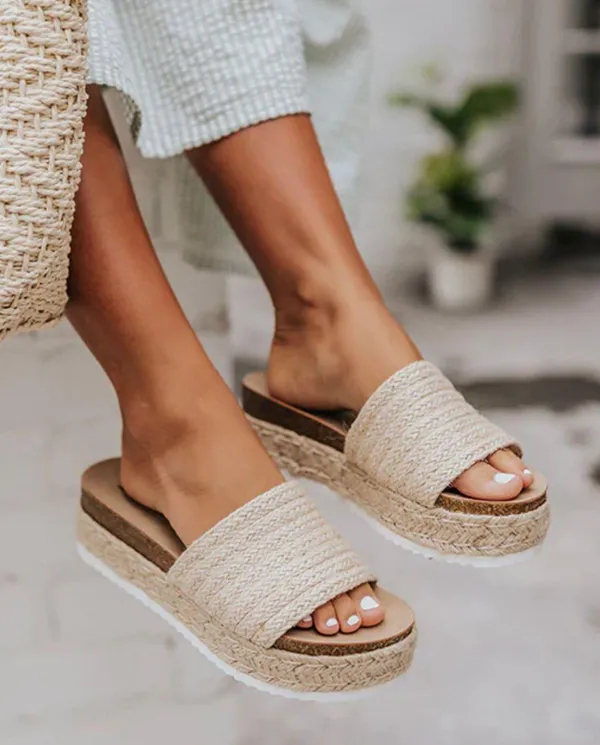 Soda Raffia Strap Wedge - Image 4