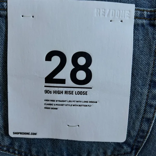 RE/DONE 90s High Rise Loose Jeans Womens 28 Worn Blue Straight Leg NWT - Image 2