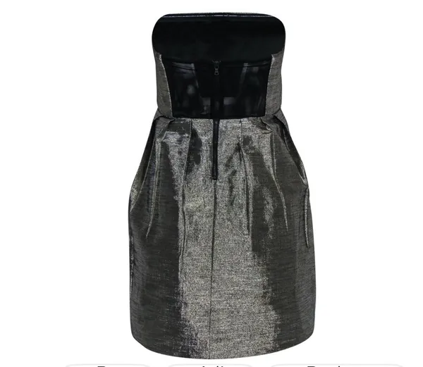 Alice + Olivia strapless gold Mini Dress - Image 2