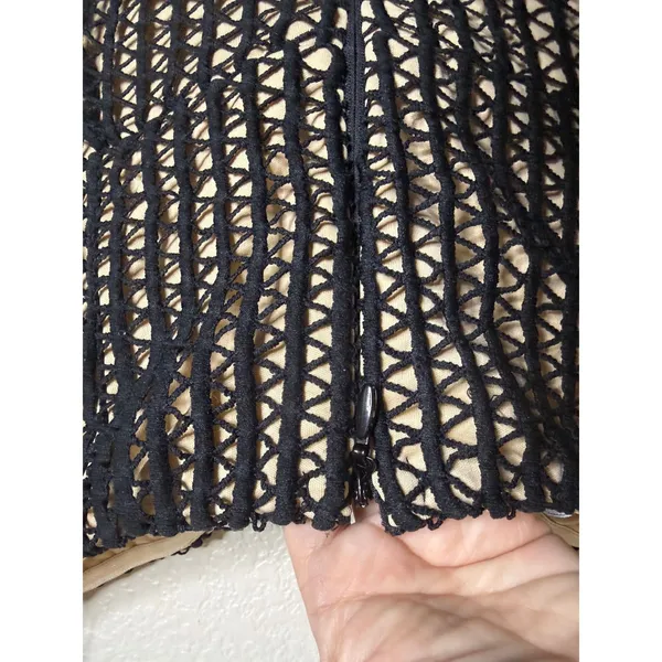 Lulus L Lenaya Strapless Dress‎ Black Crochet Handkerchief Hem Mesh Overlay NEW - Image 11