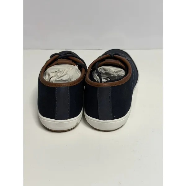Aldo Mens Navy Blue Brown Round Toe Low Top Lace-Up Sneaker Shoes Size 8 New - Image 3