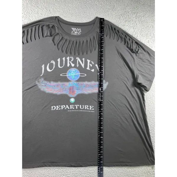 Journey Departure Shirt Womens Plus 3XL 4XL Cutout Slash Neck Oversized Band Tee - Image 10
