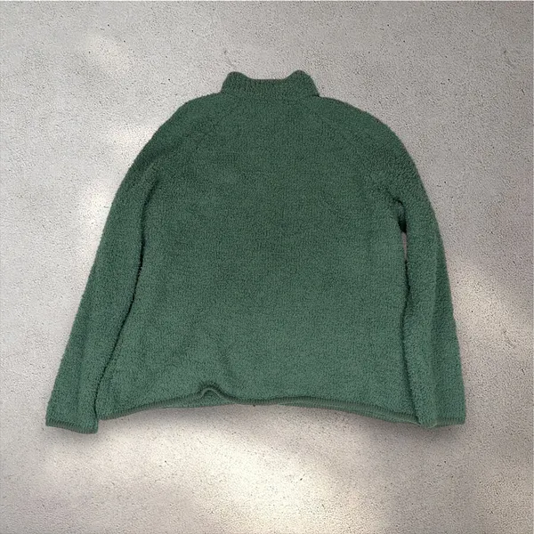 NWT Natural Reflections Sherpa Sweater Women's 1X Green Full Zip Cozy Cabincore - Image 2