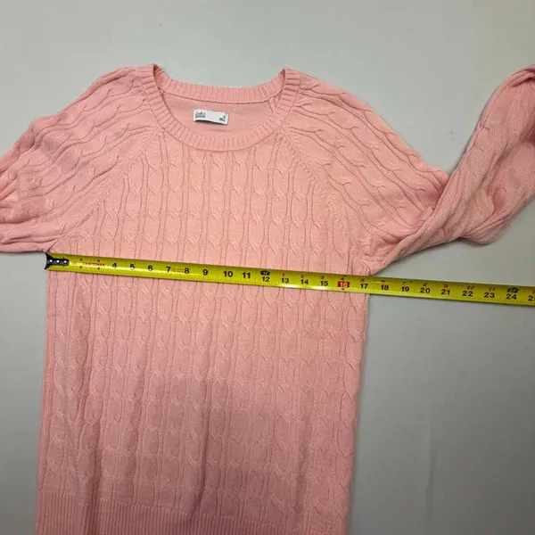 Croft & Barrow The Extra Soft Cable Crew Neck Sweater in Light Pink - Image 6