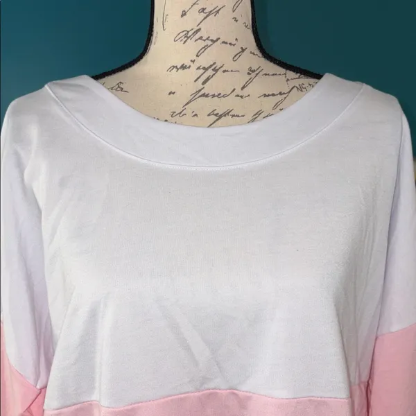 🔹4 for $30 Yidarton Colorblock Oversized Sweatshirt, Large White - Image 2