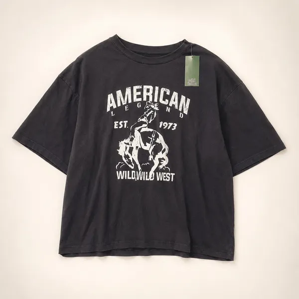 Wild Fable Womens American Legend Wild‎ West Graphic Tee Black S NWT - Image 3