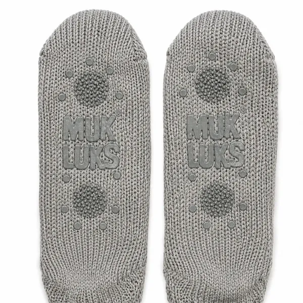 Muk Luks Gray Slipper Socks (Size 7 - Image 2