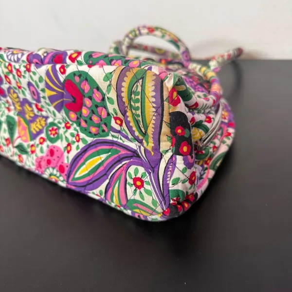 Vera Bradley Viva La Vera Print Bag Eloise Kiss Clasp Metal Closure Quilted - Image 11