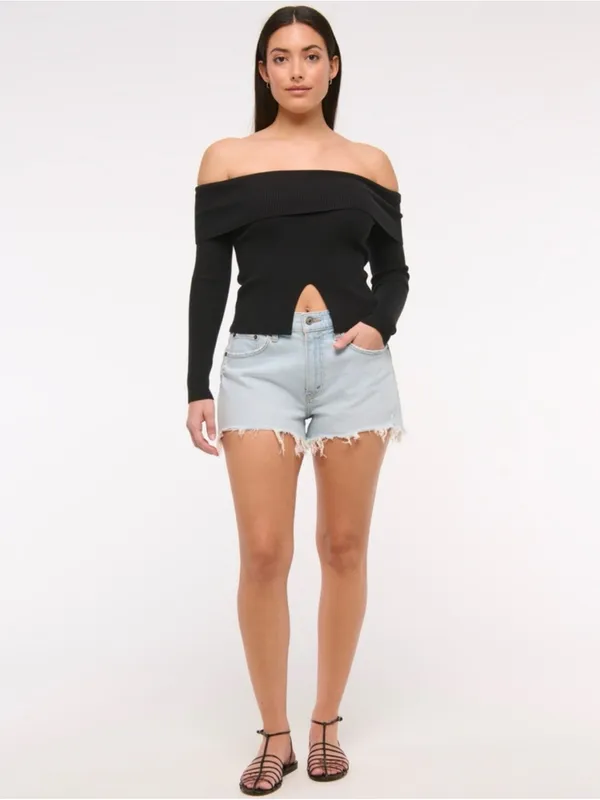 Abercrombie & Fitch Curve Love High Rise Mom Short Size 28 - Image 4