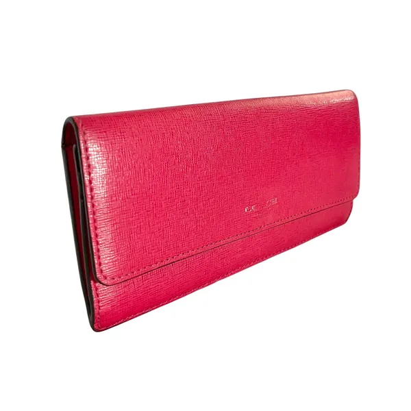 Coach Scarlet Pink Saffiano Leather Slim Soft Wallet #F49350 - Image 10