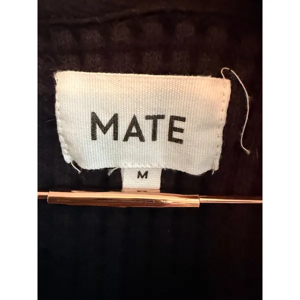 MATE Waffle collared 1/2‎ zip Pullover Size M Black Organic Waffle Sweatshirt - Image 6