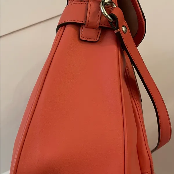 Coach Taylor Marin Satchel in Coral with Silvertone Hardware - Image 4