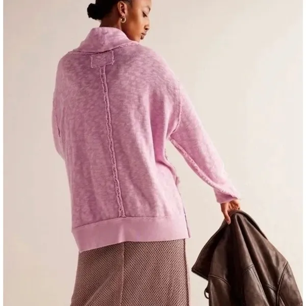 Free People We The Free Timmy‎ Turtleneck Sweater Purple XS Oversized Pullover - Image 2