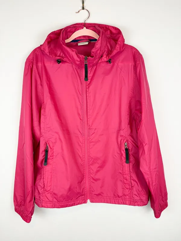 LL Bean Women’s Pink Lightweight Stowaway Hidden Hood Windbreaker Jacket L/XL - Image 10