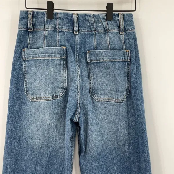 Pilcro Blue Denim The Skipper Straight Cropped Jeans Size 26 - Image 6
