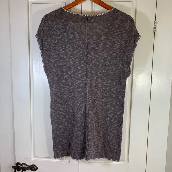 Fresh‎ Produce V Neck Short Sleeve Knit Dress Tunic Top Women's XS S Gray Beachy - Image 2