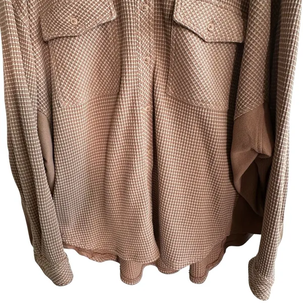 Aerie LumberJane Waffle Shirt Shacket XL Oversized Button Down Slouchy - Image 7