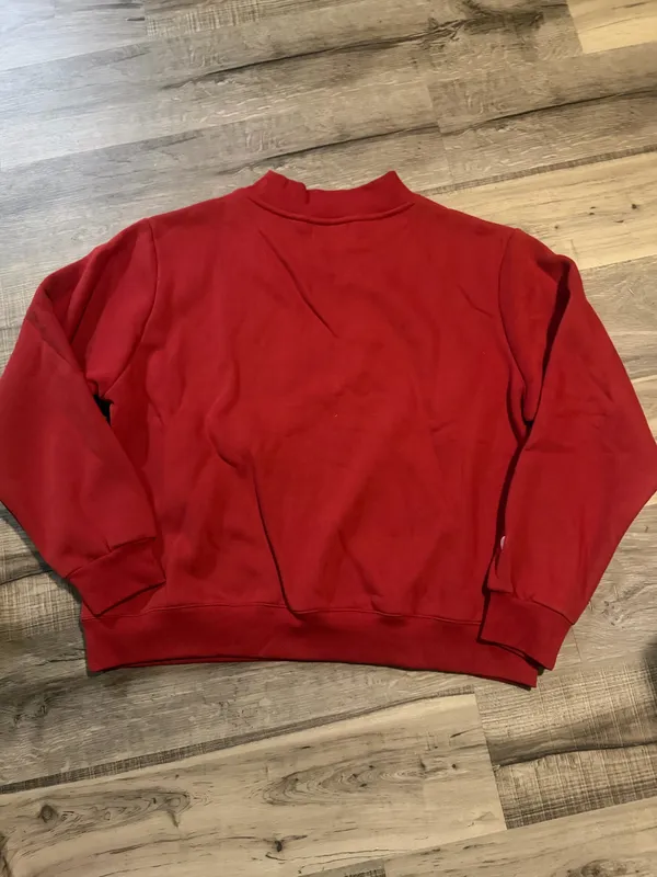 PARKE Varsity Mockneck Sweatshirt Valentines Collection Crimson +Peony L/XL NIP - Image 6