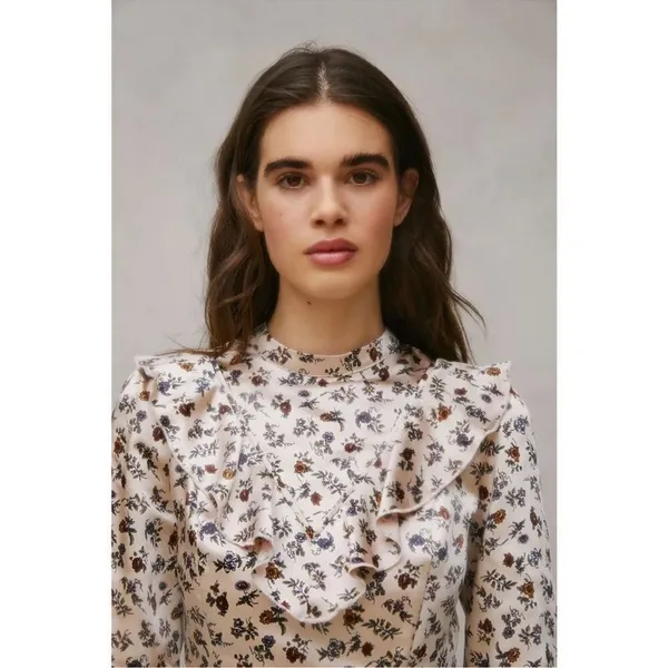 LAURA ASHLEY x URBAN‎ OUTFITTERS Satin Ruffle Mini Dress Baby Doll C27 - Image 5
