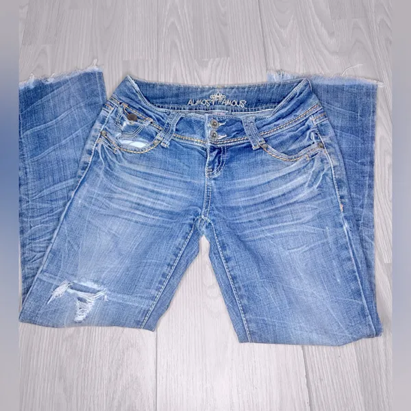 Y2K Women’s Embroidered Low Rise Bootcut Distressed Jeans - Image 6