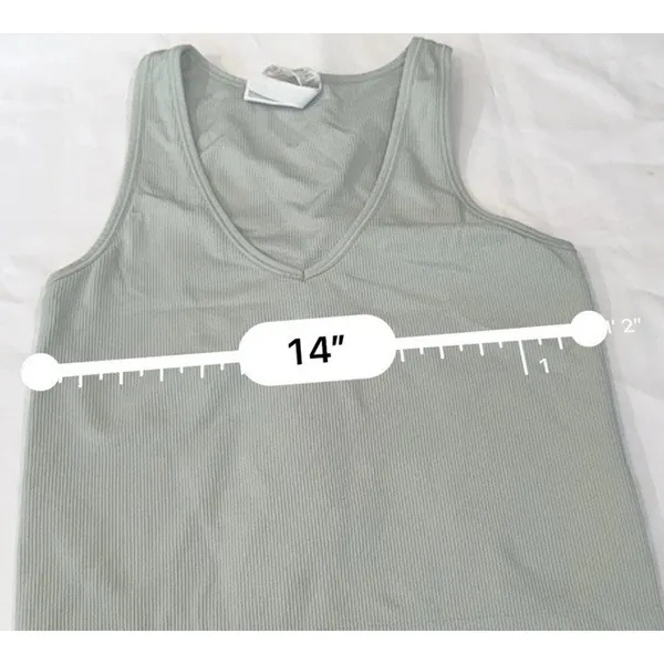 Athleta Aurora Ribbed Tank Top Womens size small coast Gray V-Neck Camisole Yoga - Image 8