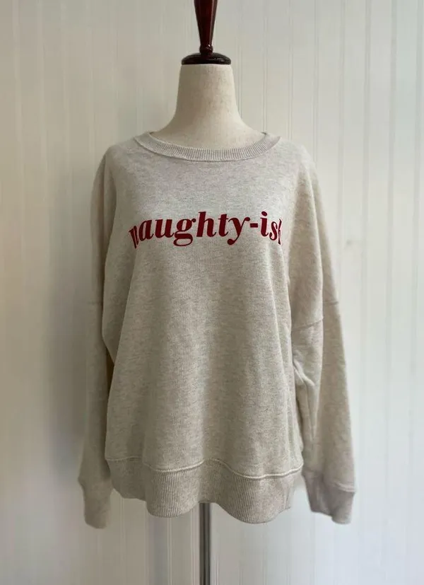 AERIE Naughty-ish Long Sleeve Pullover Crewneck Novelty Sweatshirt Size M - Image 9