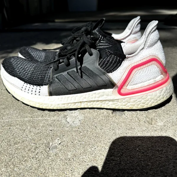 Adidas Ultraboost 19 Running Shoes Athletic Active Knitted Pink Black White 11 - Image 4