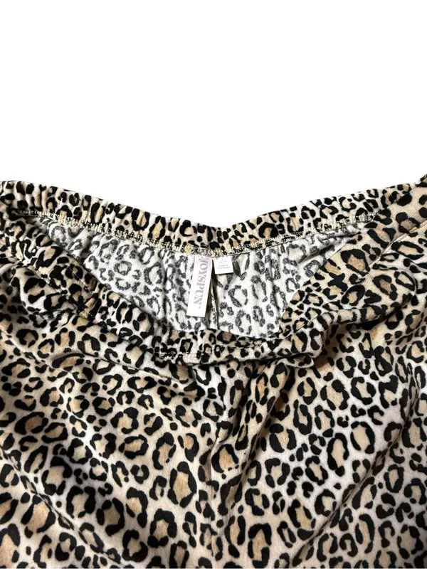 Joyspun Leopard Pajama Set L Top Bottoms Sleepwear Loungewear Animal Print - Image 5