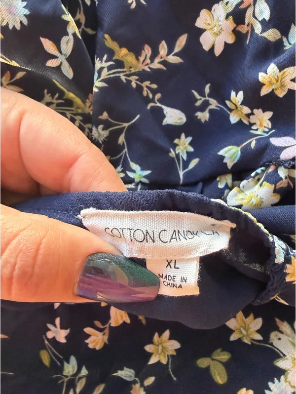 💫 Cotton Candy LA Navy Floral Mini Dress | Size XL - Image 10