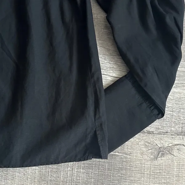 Madewell NEW Easy Long Sleeve Popover Shirt Womens S Black Collared Split Neck - Image 7