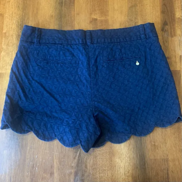 Crown & Ivy Shelby shorts 10 Petite Navy Blue Scalloped Hem - Image 5
