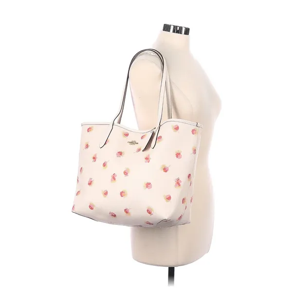 COACH Chalk Multi Poppy Floral City Tote Bag - Image 2